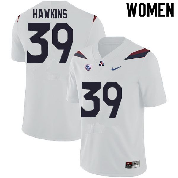 Women #39 Kameron Hawkins Arizona Wildcats College Football Jerseys Sale-White - Click Image to Close